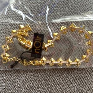 NWT Noir Gold Spike  chocker necklace/  Bracelet